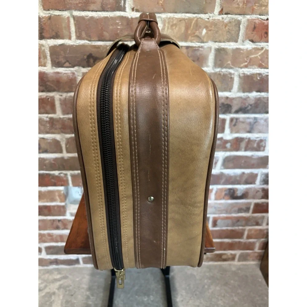 Vintage Samsonite Luggage - Two Tone Brown - Strap With Buckle - Great Condition